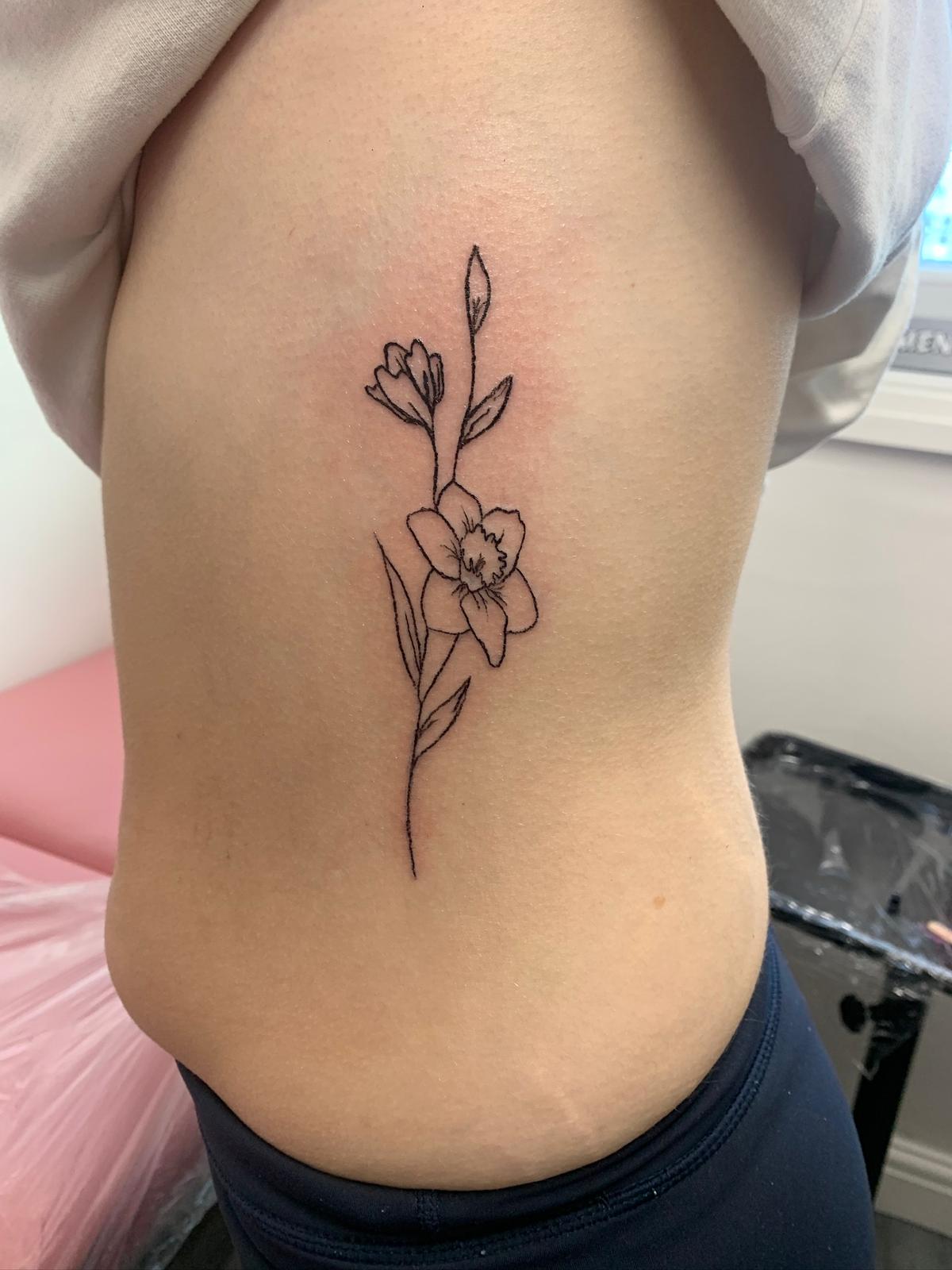 Fine line geometric pattern tattoo Southport